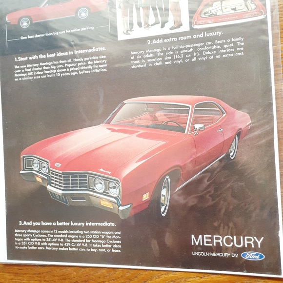VTG 1971 Mercury Montego Auto Magazine Print Ad - Picture 4 of 8